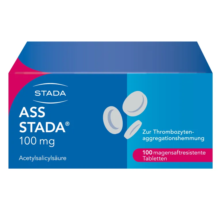 shopapotheke ASS STADA® 100 mg magensaftresistente Tabletten zur Vorbeugung von Herzinfarkt und Schlaganfall bei vorbelasteten Patienten magenfreundliche Formulierung