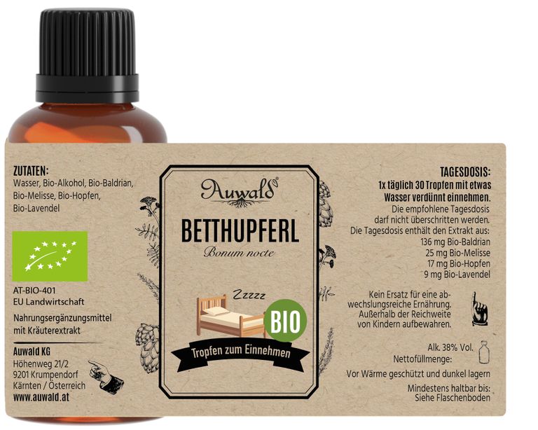 Shopapotheke Auwald - Betthupferl Tinktur (Extrakt Tropfen Auszug)