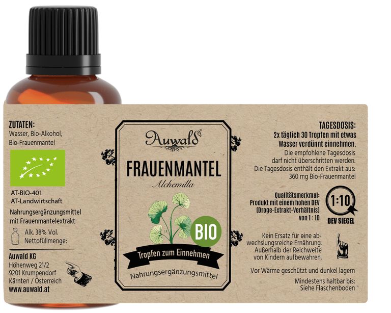 Shopapotheke Auwald - Frauenmantel Tinktur (Extrakt Tropfen Auszug)