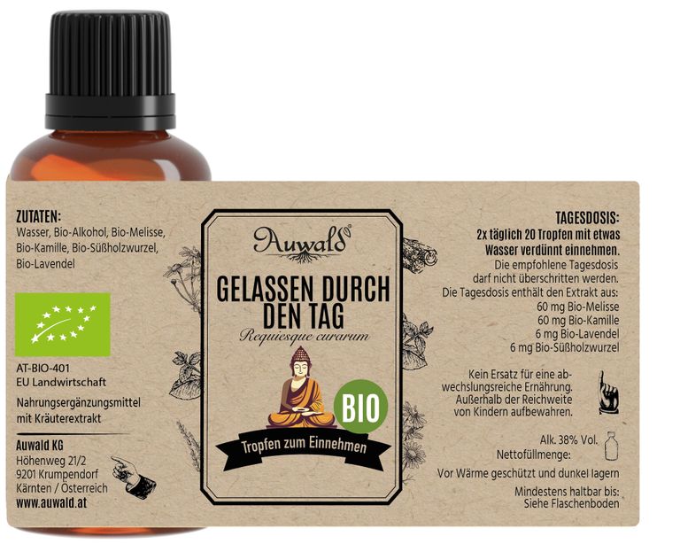 Shopapotheke Auwald - Gelassen Durch Den Tag - Tinktur (Extrakt Tropfen Auszug)