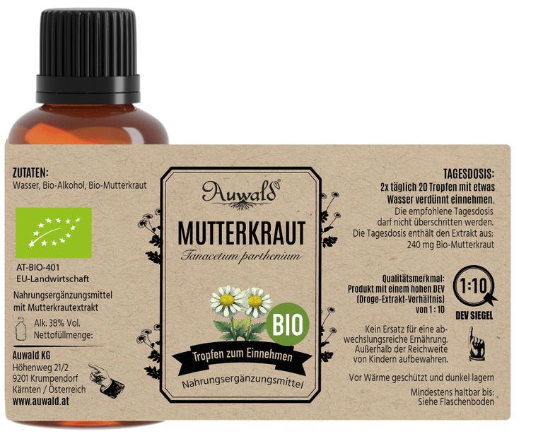 Shopapotheke Auwald - Mutterkraut Tinktur (Extrakt Tropfen Auszug)