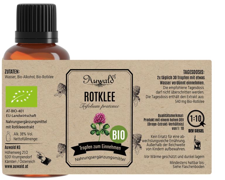 Shopapotheke Auwald - Rotklee Tinktur (Extrakt Tropfen Auszug)