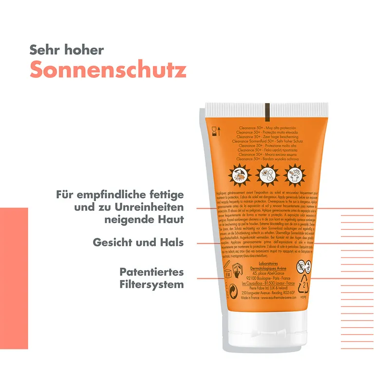 Shopapotheke Avène Cleanance Sonnenfluid LSF 50+ - Für Fettige Unreine Haut + Avène After Sun Repairlotion 50ml GRATIS