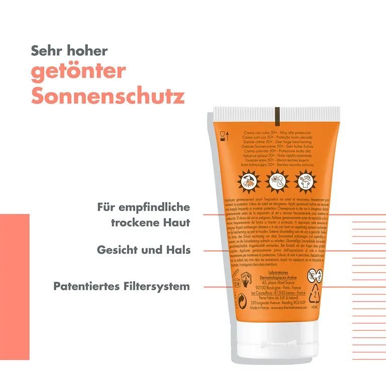Shopapotheke Avène Getönte Sonnencreme LSF 50+ + Avène After Sun Repairlotion 50ml GRATIS