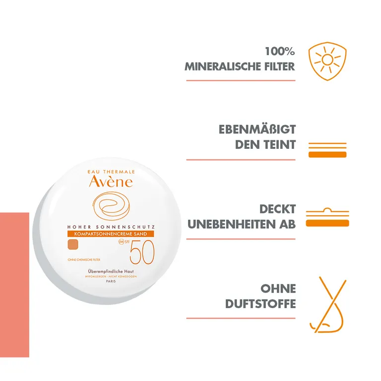 Shopapotheke Avène Kompaktsonnencreme LSF 50 Sand + Avène After Sun Repairlotion 50ml GRATIS