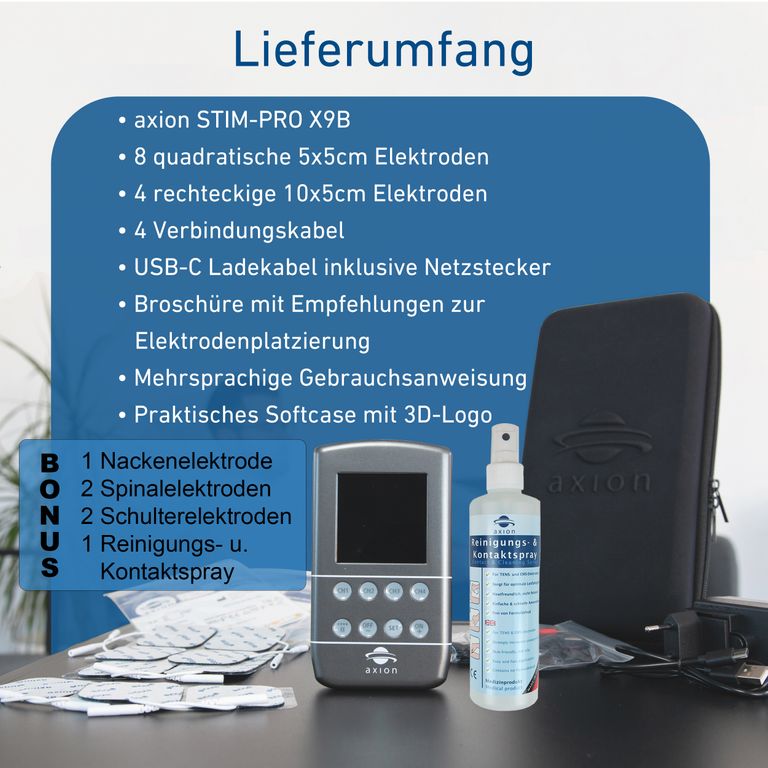 Shopapotheke Axion® STIM-PRO X9B 4-Kanal Akku TENS EMS Gerät