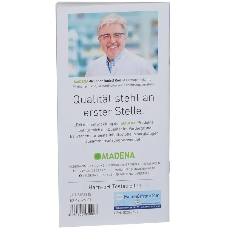 Shopapotheke BasenCitrate Pur PH 5 9-7 7 Teststreifen