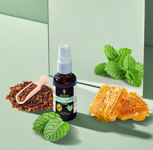 Shopapotheke BEE&YOU Propolis Tinktur Propolis Spray Mit Menthol & Honig Mundspray Halsspray
