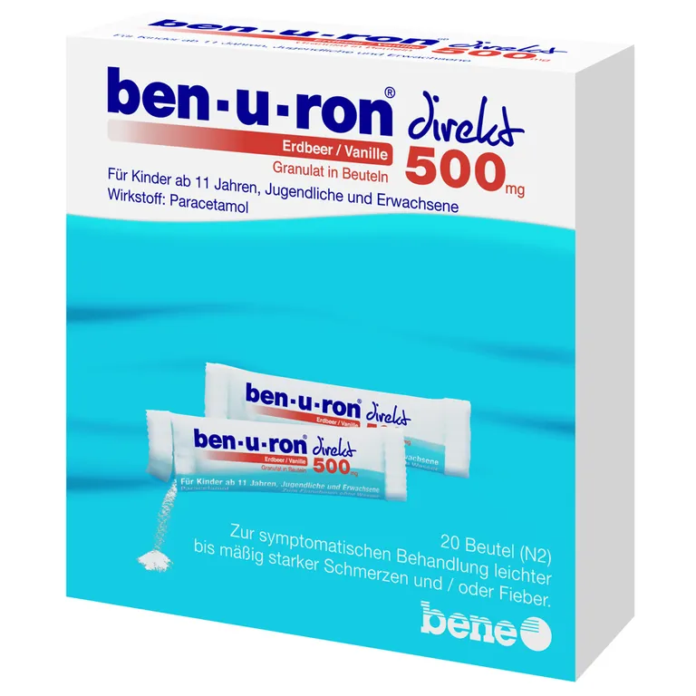 shopapotheke ben-u-ron® direkt 500 mg Granulat Erdbeer/Vanille