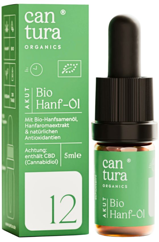 shopapotheke BIO-CBD-ÖL AKUT : 150 CBD-Tropfen mit 12% BIO-CBD von CANTURA® als Vollspektrum-Hanföl (Cannabis-Öl)