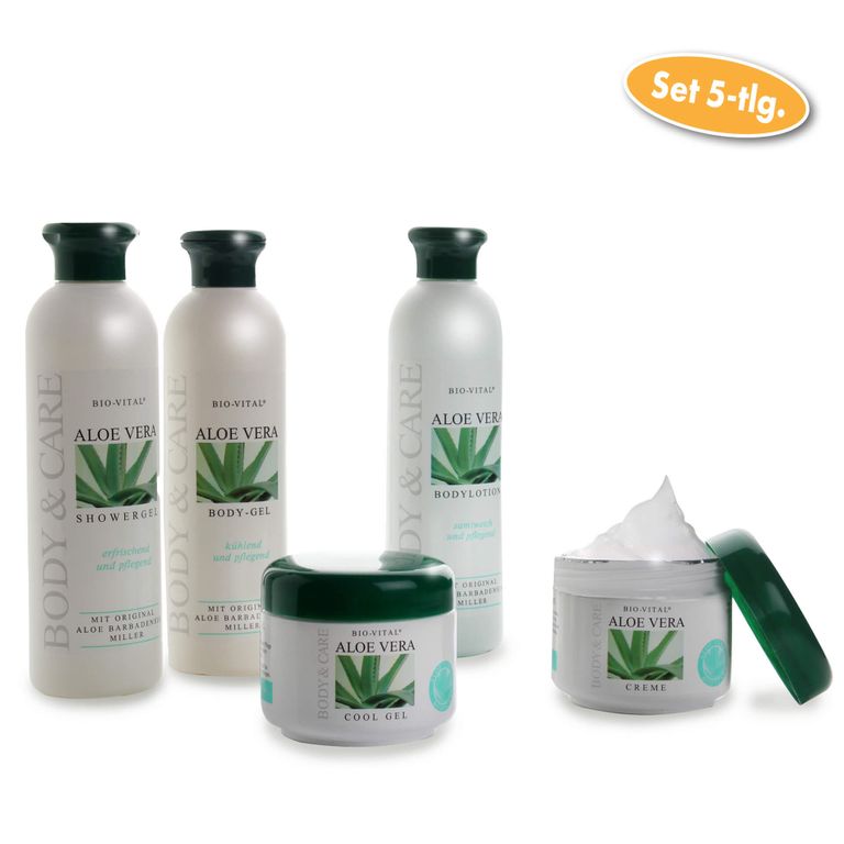 shopapotheke Bio-Vital 5-tlg Pflegeset Aloe Vera eignet sich bestens für die regelmäßige Haut- und Körperpflege