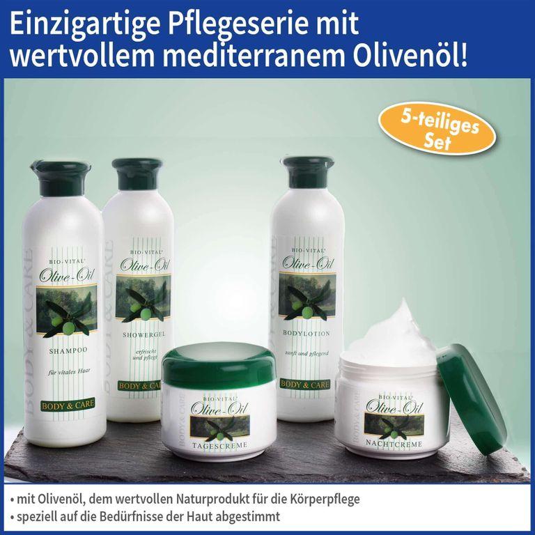 shopapotheke Bio-Vital 5-tlg. Pflegeset Oliven-Öl einzigartige Pflegeserie mit wertvollem mediterranem Olivenöl