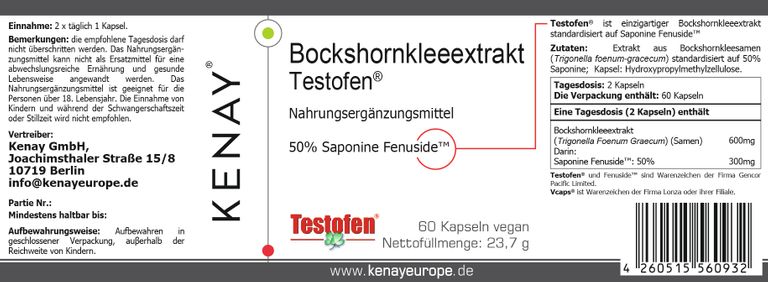 Shopapotheke Bockshornkleeextrakt Testofen® KENAY®