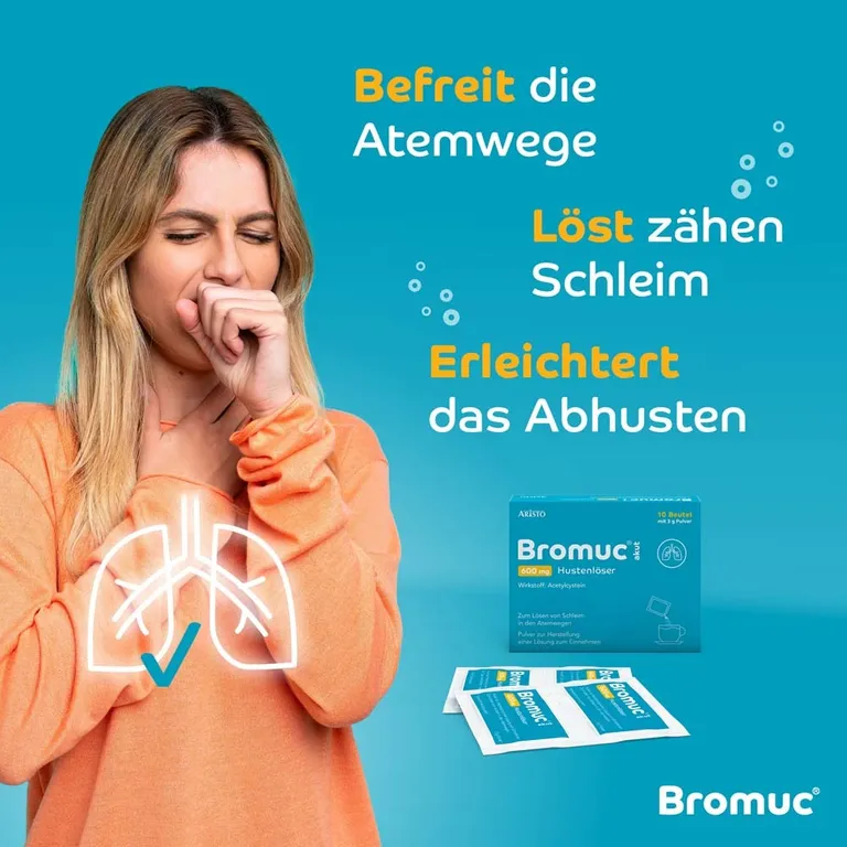 Shopapotheke Bromuc Akut 600 Mg Hustenlöser - Verflüssigt Zähen Schleim Und Erleichtert Das Abhusten
