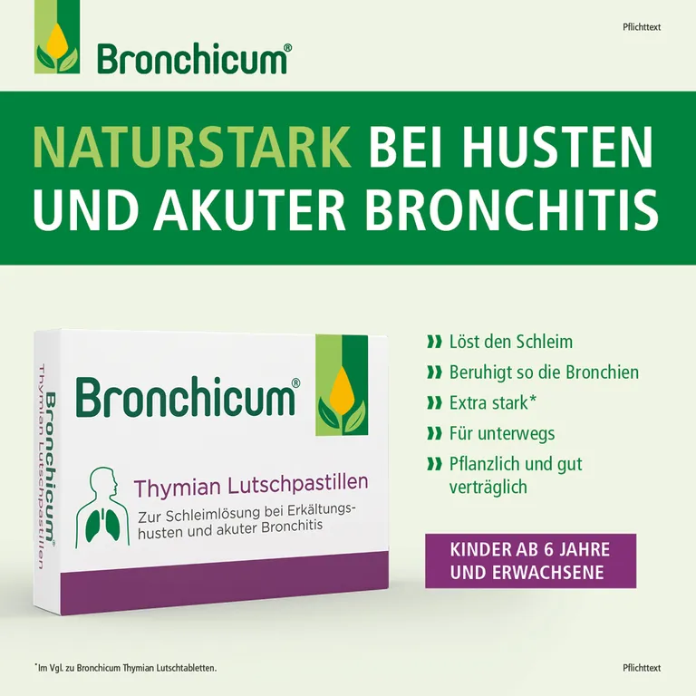 Shopapotheke Bronchicum Thymian Lutschpastillen - Schleimlösung Bei Erkältungshusten Und Akuter Bronchitis