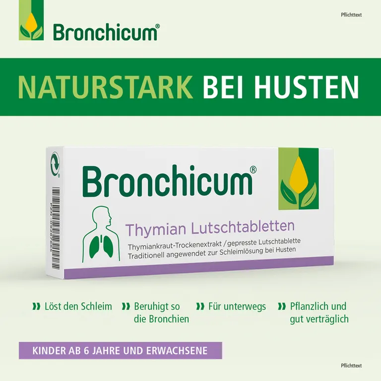 Shopapotheke Bronchicum Thymian Lutschtabletten - Schleimlösung Bei Erkältungshusten Und Akuter Bronchitis