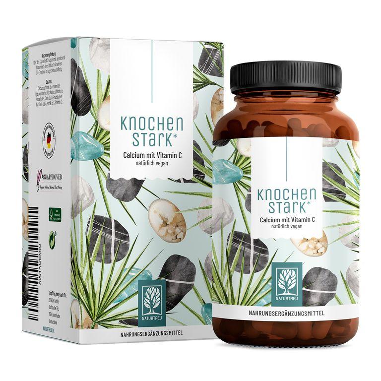 shopapotheke Calcium Kapseln mit Vitamin C - 120 Kalzium Kapseln - Knochenstark - NATURTREU®