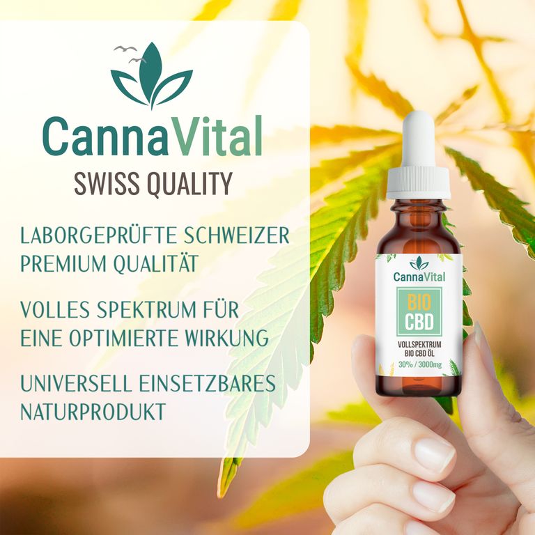 Shopapotheke CannaVital® Bio CBD Öl Vollspektrum 30% Tropfen Mit Cannabidiol 10 Ml