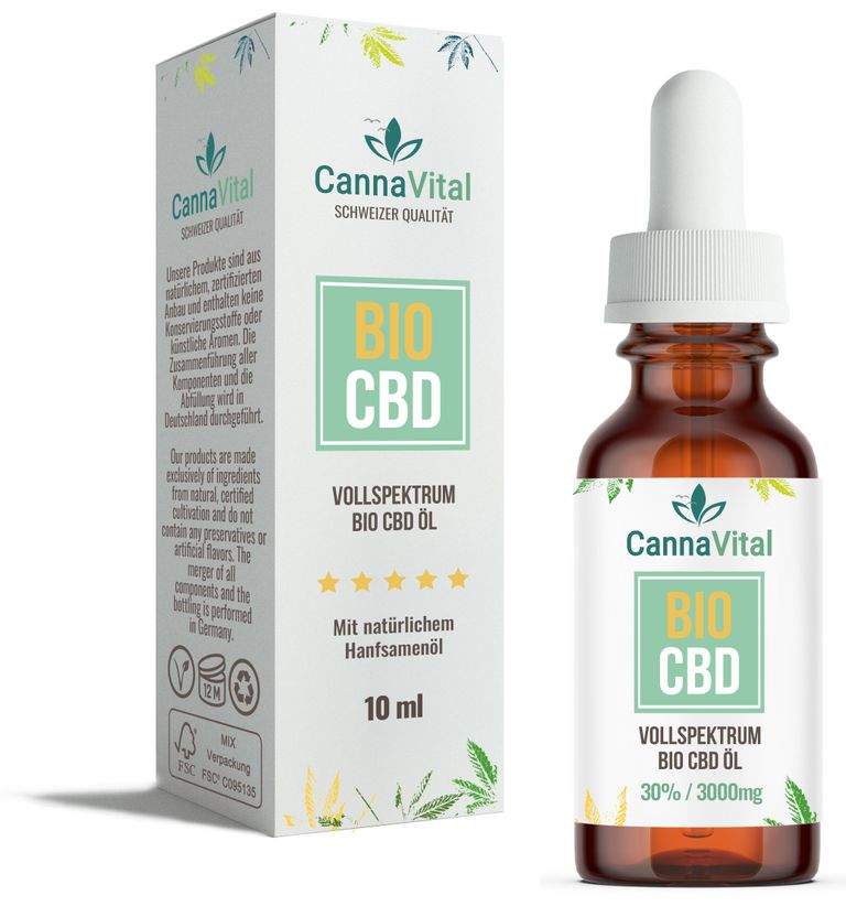shopapotheke CannaVital® Bio CBD Öl Vollspektrum 30% Tropfen mit Cannabidiol 10 ml