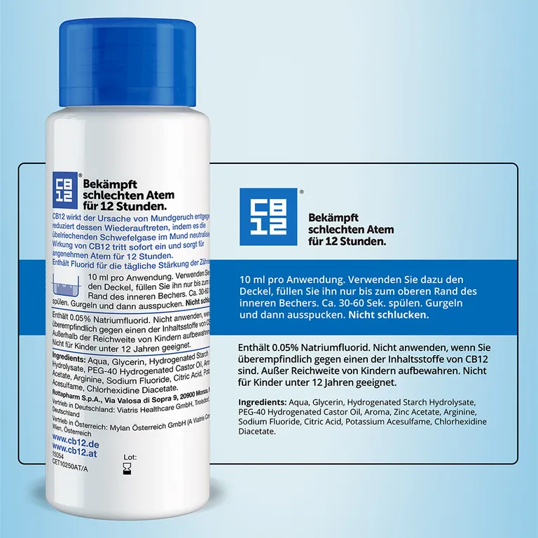 Shopapotheke CB12 Mundspülung: Mundwasser Mit Zinkacetat & Chlorhexidin Gegen Schlechten Atem & Mundgeruch