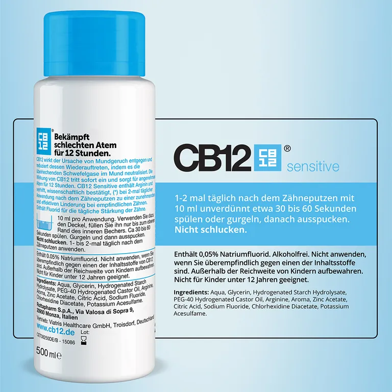 Shopapotheke CB12 Sensitive Mundspülung: Mundwasser Mit Zinkacetat & Chlorhexidin