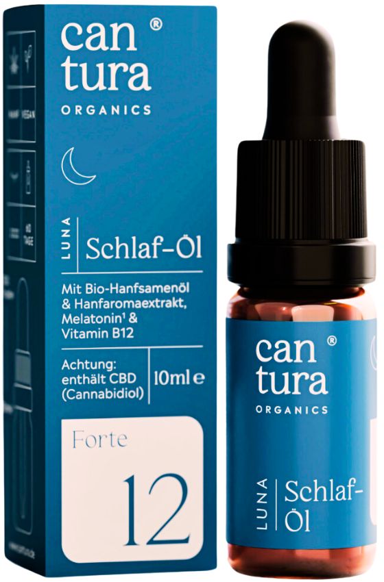 shopapotheke CBD-SCHLAF-ÖL LUNA : 300 CBD-Tropfen mit 12% BIO-CBD + MELATONIN von CANTURA® (Hanföl-Schlaftropfen)