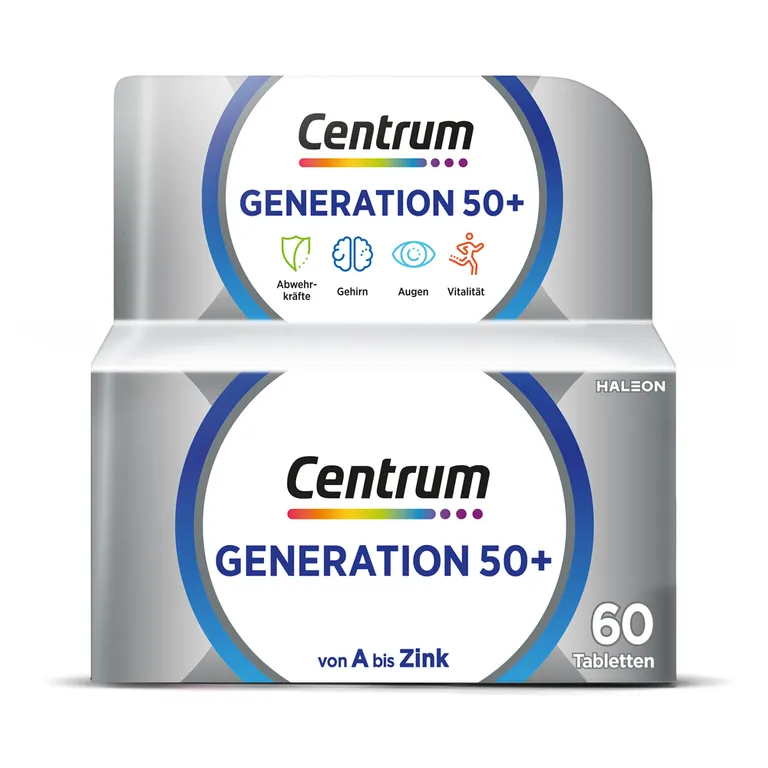 shopapotheke Centrum Generation Multivitamin 50+ – Hochwertiges Nahrungsergänzungsmittel mit Mikronährstoffen – Für Erwachsene ab 50 Jahren – Vitamine Mineralstoffe Spurenelemente