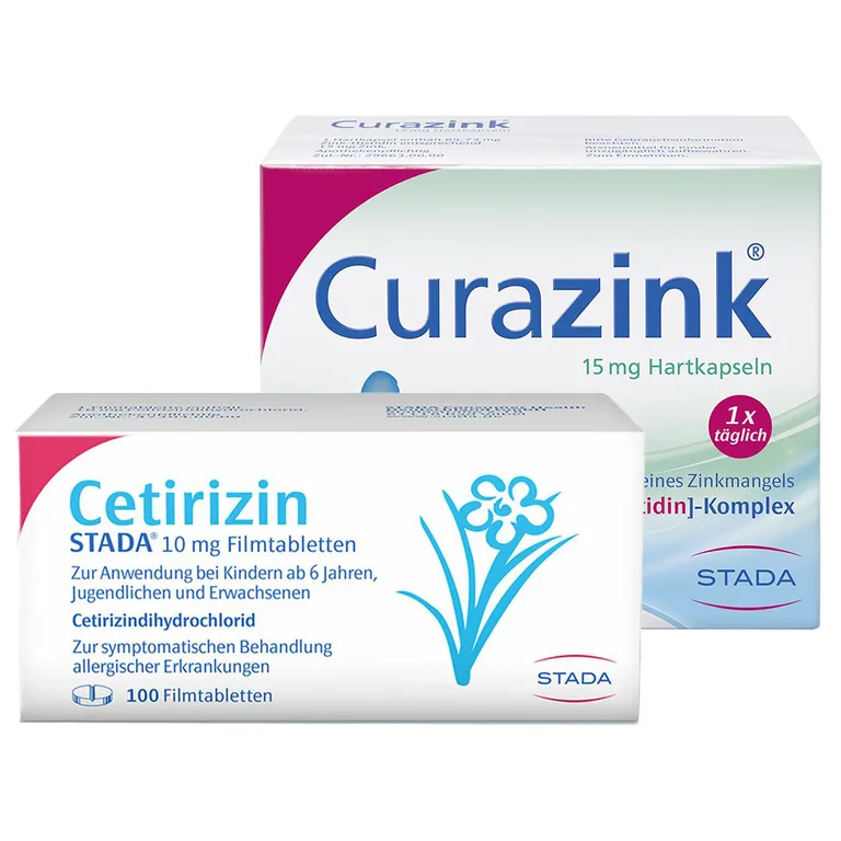 Shopapotheke Cetirizin STADA® 10 Mg Filmtabletten + Curazink® 15 Mg Hartkapseln