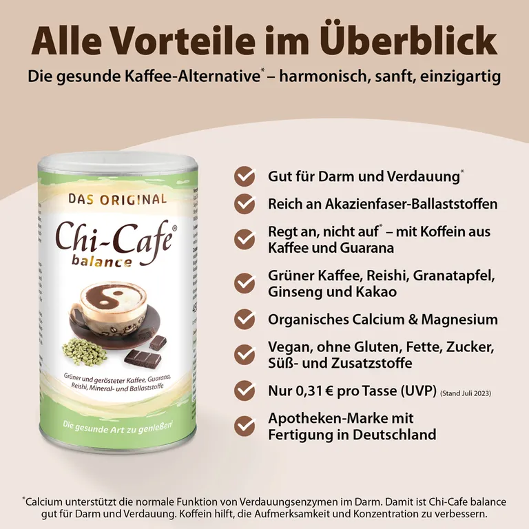 Shopapotheke Chi-Cafe Balance Wellness Kaffee Mit Akazienfaser Guarana Reishi-Pilz Ginseng