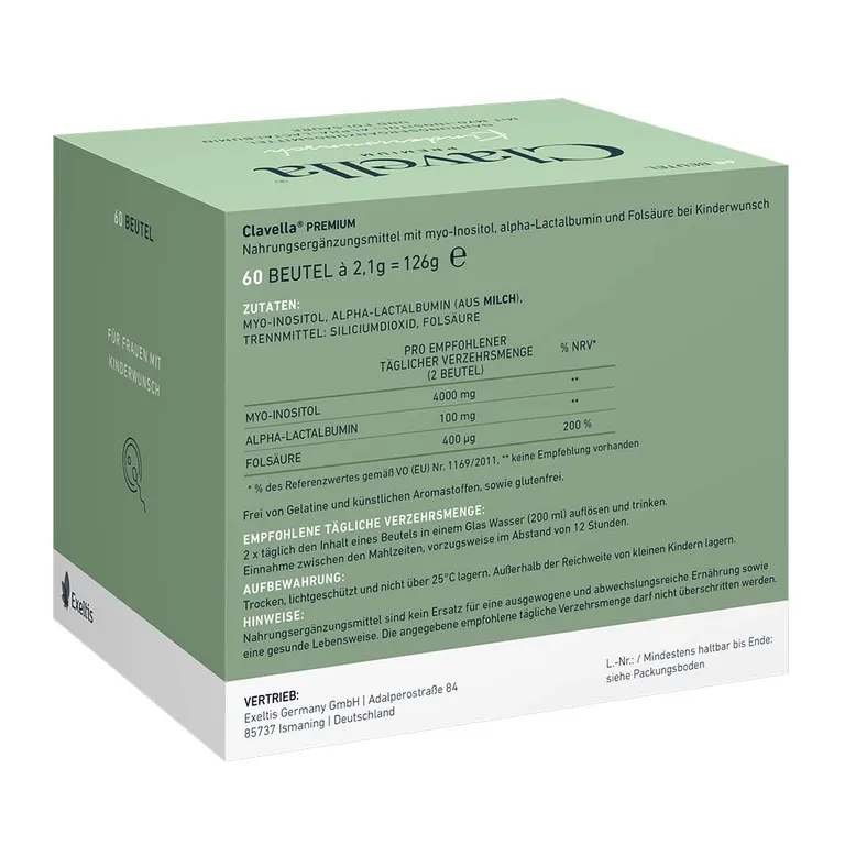 Shopapotheke Clavella Premium Kinderwunsch: Zur Monatszyklus-Regulation – Mit Myo-Inositol