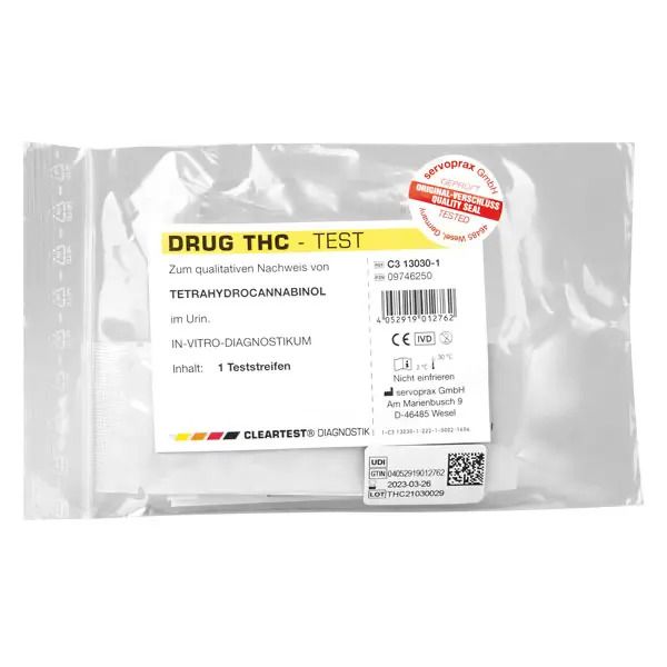 shopapotheke CLEARTEST Drogentest Urin Nachweis von Tetrahydrocannabinol THC 50 ng/l