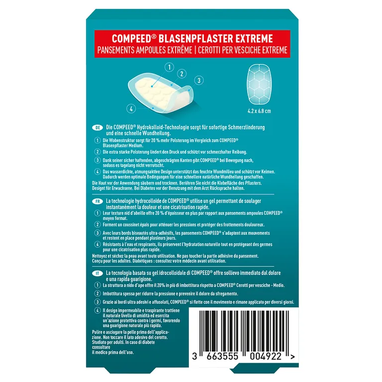 Shopapotheke Compeed® Blasenpflaster Extreme Für Große Und Schmerzhafte Blasen