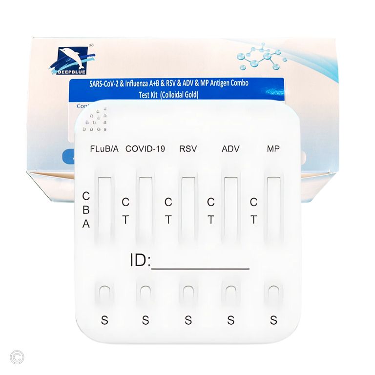 shopapotheke Deepblue 6in1 Profitest Corona COVID-19 Grippe A/B RSV Adenovirus Mycoplasma+Gratis Nanovio FFP2
