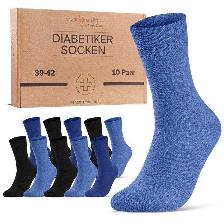 shopapotheke Diabetiker Socken mit Komfortbund ohne Gummi & ohne Naht für Damen und Herren 10 Paar
