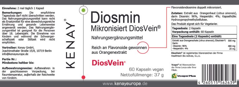 Shopapotheke Diosmin Mikronisiert DiosVein® KENAY®