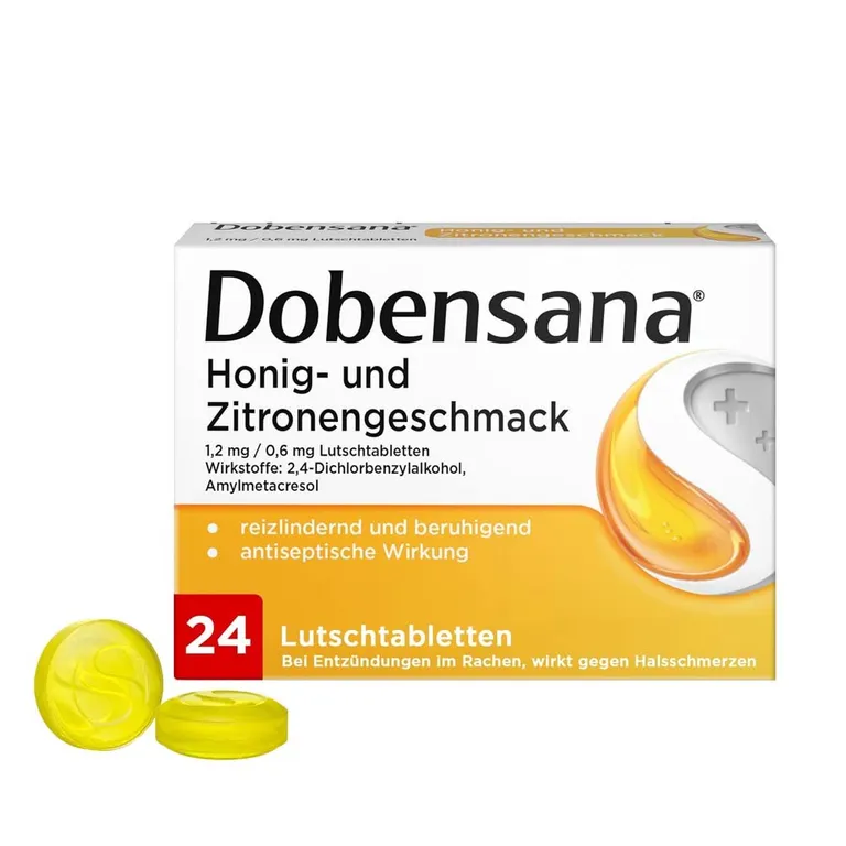 shopapotheke Dobensana® Honig- und Zitronengeschmack Lutschtabletten bei ersten Anzeichen von​ Halsschmerzen
