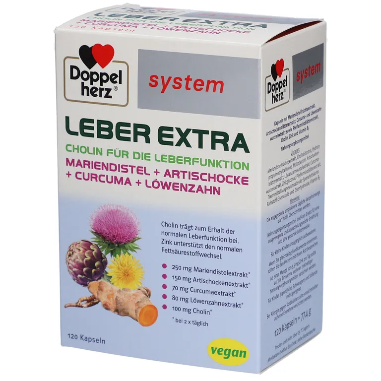 shopapotheke Doppelherz Leber Extra Kapseln mit Cholin Zink und Pflanzenextrakten