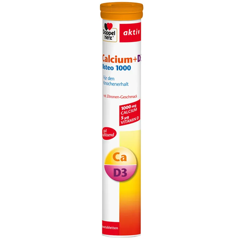shopapotheke Doppelherz® aktiv Calcium + D3 Osteo 1000 Brausetabletten