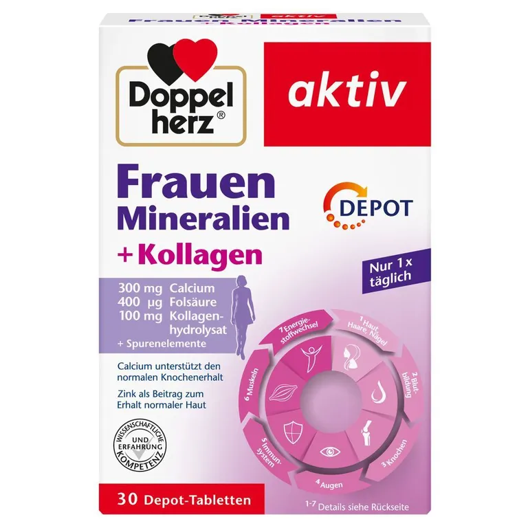 shopapotheke Doppelherz® aktiv Frauen Mineralien + Kollagen DEPOT