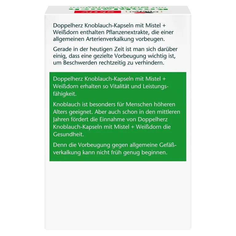 Shopapotheke Doppelherz® Aktiv Knoblauchkapseln Mit Mistel + Weißdorn