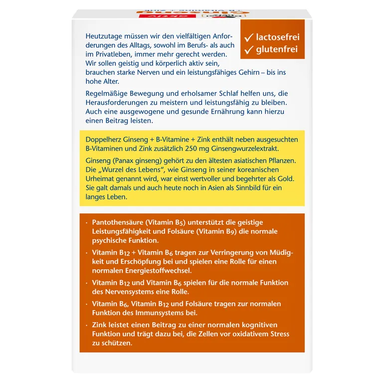 Shopapotheke Doppelherz® Ginseng 250 + B-Vitamine + Zink