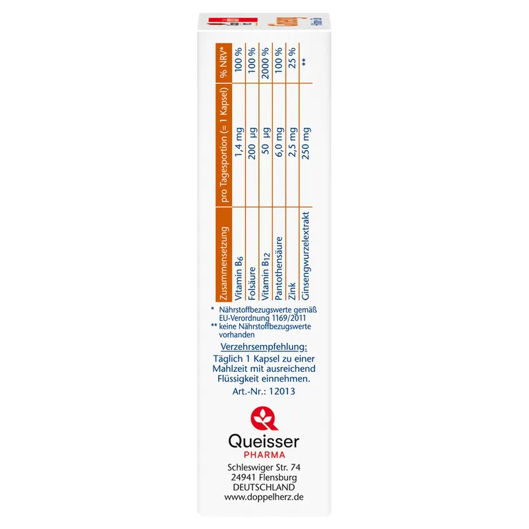 Shopapotheke Doppelherz® Ginseng 250 + B-Vitamine + Zink