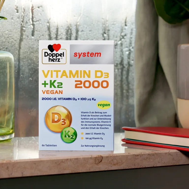 Shopapotheke Doppelherz® System Vitamin D3 + K2 2000 Vegan