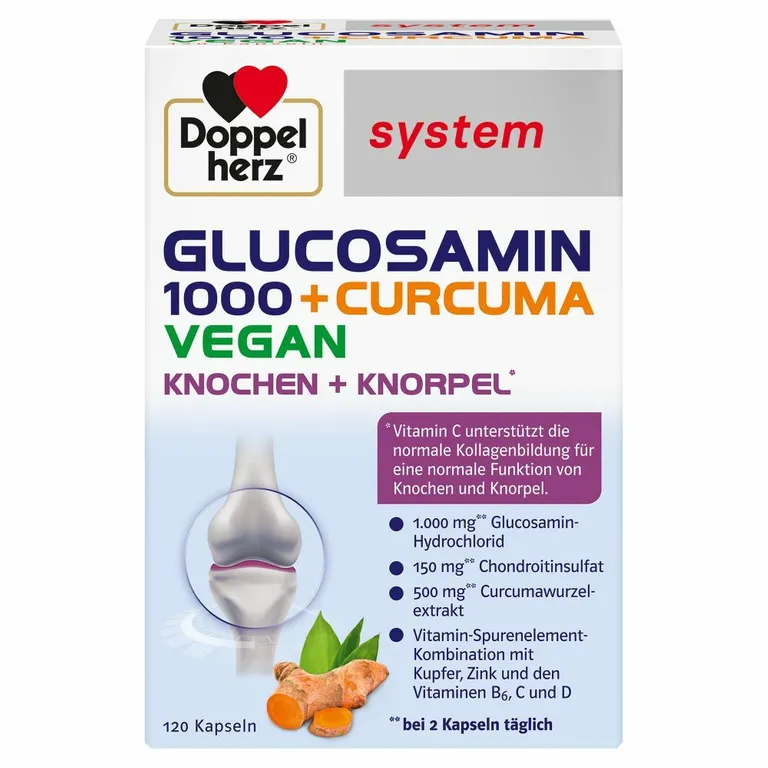 shopapotheke Doppelherz system GLUCOSAMIN 1000 + CURCUMA VEGAN