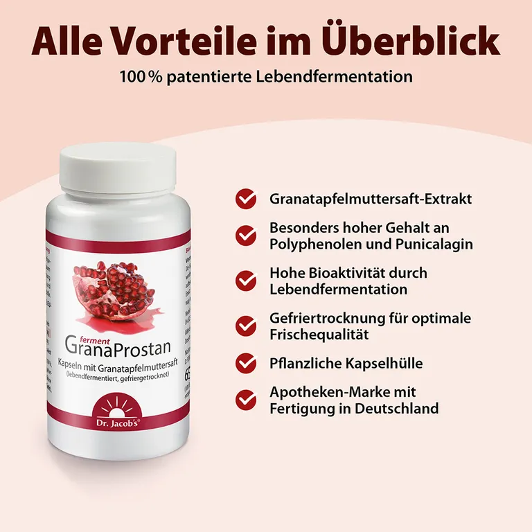 Shopapotheke Dr. Jacob's GranaProstan Granatapfelsaft-Extrakt Fermentiert Polyphenole