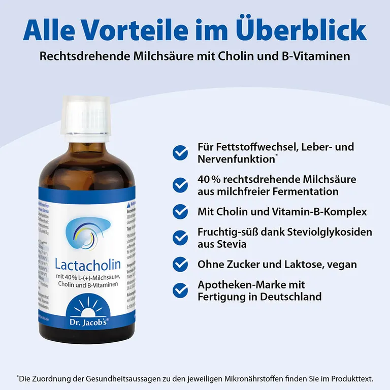 Shopapotheke Dr. Jacob's LactaCholin Fermentiert Milchsäure Cholin Vitamin-B-Komplex Vegan