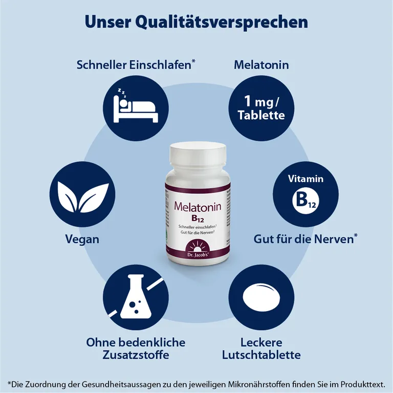 Shopapotheke Dr. Jacob's Melatonin B12 Lutschtablette 1 Mg + Vitamin B12 Kirsche Vegan