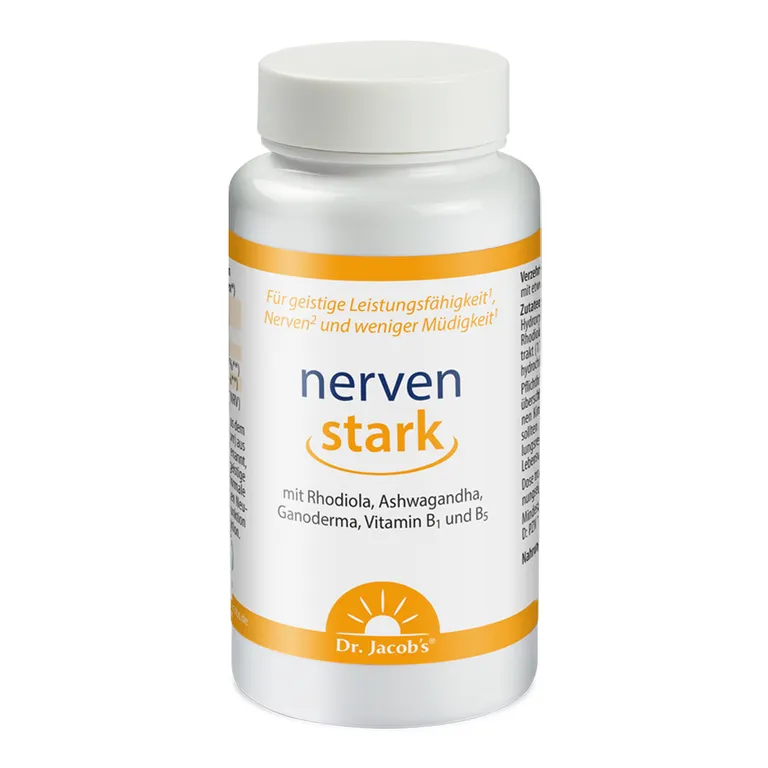 shopapotheke Dr. Jacob's nervenstark – Rosenwurz (Rhodiola) Ashwaganda Reishi-Pilz Vitamin B1