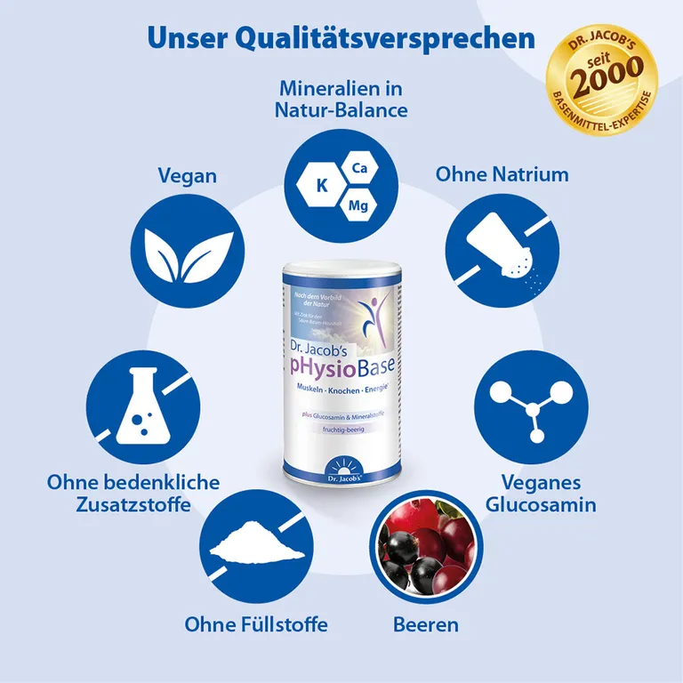 Shopapotheke Dr.Jacob's PHysioBase Basen-Citrat-Basenpulver Basische Mineralstoffe Glucosamin