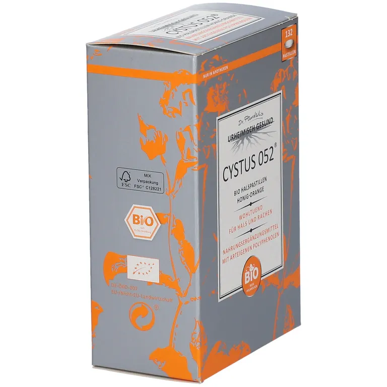 Shopapotheke Dr. Pandalis Cystus 052® Bio Halspastillen – Honig-Orange